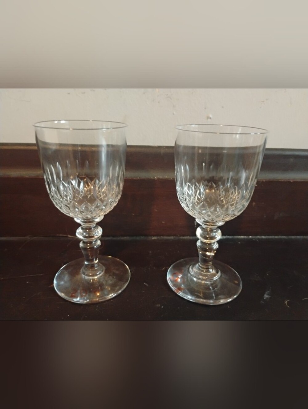 Crystal-Style Clear Goblet Wine Glasses - Set of 2